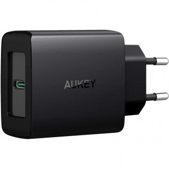 AUKEY USB C Cargador de Red con Power Delivery 3.0 27W, Cargador Móvil para Samsung Samsung Galaxy S8 / Note 8, Nexus, Google Pixel, Macbook / Pro, iPhone XS / XS Max / XR, Nintendo Switch y más