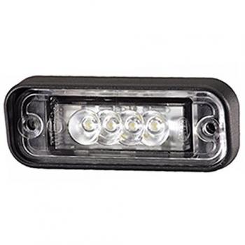 HELLA 2KA 010 278-011 Piloto de matrícula - LED - 24V - Montaje/Conexión roscada - Color de tulipa: transparente - Conector: Conector plano - arriba/exterior - Cant.: 1