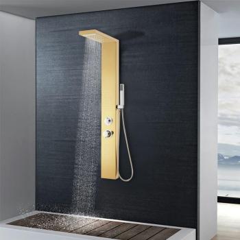 Sistema de panel de ducha de acero inoxidable dorado 201