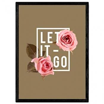 Póster Motivacional 'Déjalo Ir' - Lámina Decorativa A4 con Mensajes Felices e Ilustraciones Energéticas sin Marco