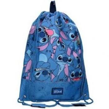 Mochila saco con diseño de Stitch Happy, ideal para niños y con asas ajustables - Disney.