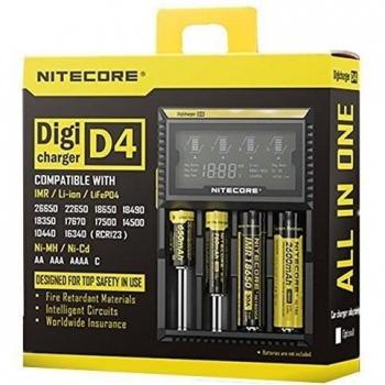 Genérico 2015 New Version Compatible With And Identifies Li-ion Nitecore D4 Charger 18650 17670 18490 17500 18350 16340RCR123 14500 10440 26650 22650 Ni-MH And Ni-Cd AA AAA AAAA C Rechargeable Batteries Integrated LCD Panel Clearly Displays Charging Capa