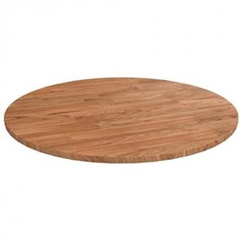 Mesa Redonda de Madera de Roble Tratado Marrón Claro Ø 50x1,5 cm