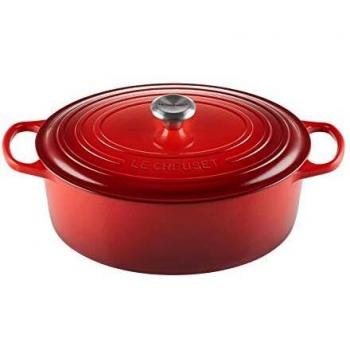 Le Creuset 33 cm Oval Cast Iron Cocotte in Cherry Red