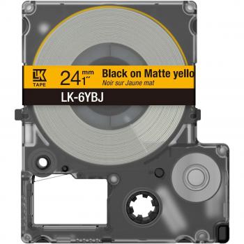 Epson LabelWorks LK-6YBJ Cinta para Etiquetadora, Negro sobre Amarillo, Mate, 24mm x 8m