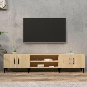 Mueble de TV vidaXL madera contrachapada roble Sonoma 180x31,5x40 cm color Marrón para salón