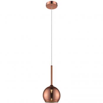 Lámpara colgante de techo tipo domo WARWICK Cobre Suspensión 1 Luces con pantalla de vidrio y casquillo G9
