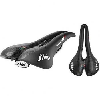 Sillín Selle SMP Well M1 negro con diseño ergonómico, acolchado de alta densidad, rieles de acero inoxidable, sistema de canal central para aliviar la presión, adecuado para ciclistas recreativos y urbanos