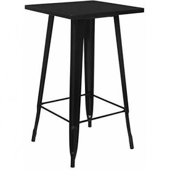 Mesa Alta Cuadrada de Acero Negro (60x60 cm) Lix