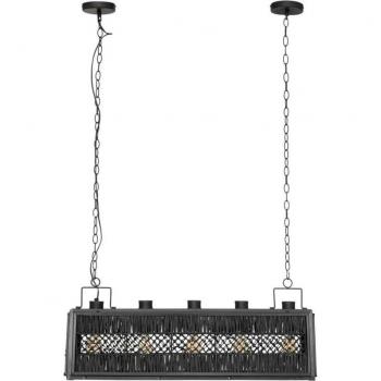 Lámpara colgante de metal Aaron con 5 luces - Negro - 93 cm