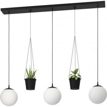 Lámpara Colgante Lineal Eglo Rondo 3 Negro/Blanco 3xE27