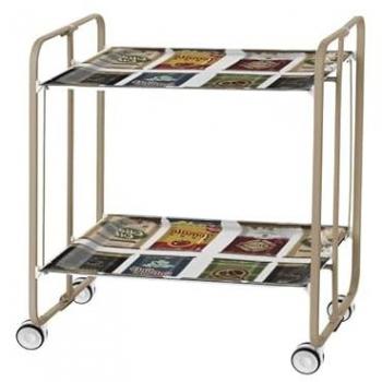 Carrito Auxiliar Plegable Don Hierro Bauhaus con Ruedas y 2 Estantes Color Arena