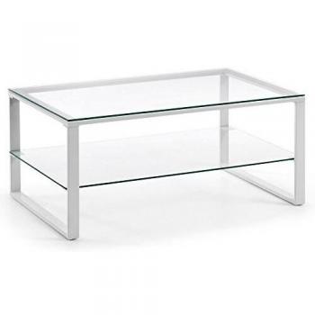 Kave Home - Mesa de Centro Sivan Rectangular Cristal y Acero