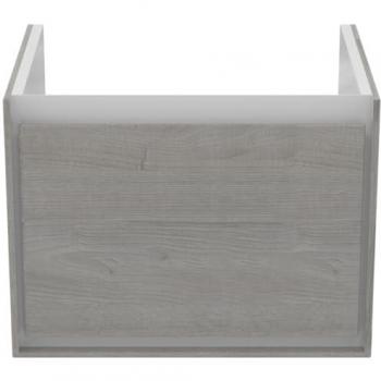 Mueble de lavabo Ideal Standard Air, 535mm, 1 cajón, color roble gris decorado y blanco mate
