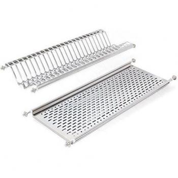 EMUCA - Escurridor de Platos y Vasos para Muebles de Cocina de 70 cm de Ancho, Anchura Interior módulo 635-670mm, Acero Inoxidable 