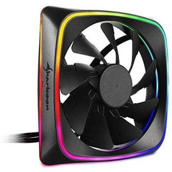 Sharkoon RGB Shark Lights Ventilador Caja Fan 120MM RGB LED, Color Negro