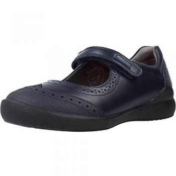 Biomecanics zapatos colegiales niña con picado, merceditas de napa con cierre adherente, bailarinas colegiales marino (talla 33), manoletinas de piel azul marino