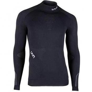 UYN Camiseta Interior Funcional para Hombre Ambityon UW LG_SL. Turtle Neck, Hombre, Camiseta Interior Funcional, U100034, Color Negro y Blanco, S-M