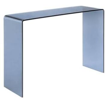 Consola Rectangular de Cristal Templado Azul Gris 110x35x75 cm - SWEEEK