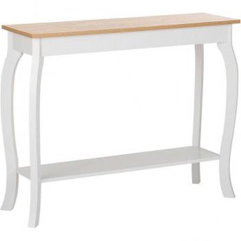 Mesa consola blanca 100 x 31 cm estilo francés moderno con estante de exhibición y almacenamiento para sala de estar, pasillo y dormitorio Hartford