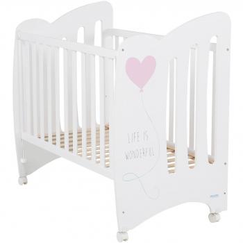 Micuna Wonderful - Cuna de 120 x 60 cm, color blanco/rosa
