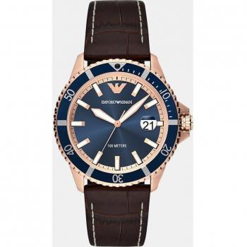 Reloj Emporio Armani AR11556 para Hombre con Correa de Cuero Marrón y Caja de Acero