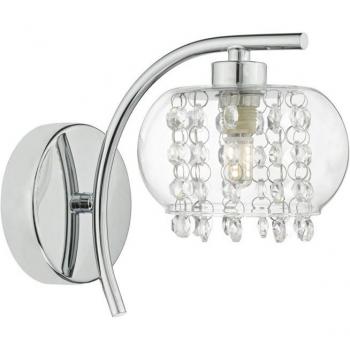 Aplique de cromo pulido y vidrio Elma 1 luz Dar Lighting