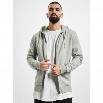 Jack & Jones Basic Zip-Up Hoodie - Light Grey Regular Fit