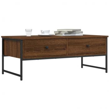Mesa de centro de madera de ingeniería 101x49x39,5 cm en color negro, roble sonoma y roble ahumado, ideal para salón o comedor como mesita auxiliar o mesa de café