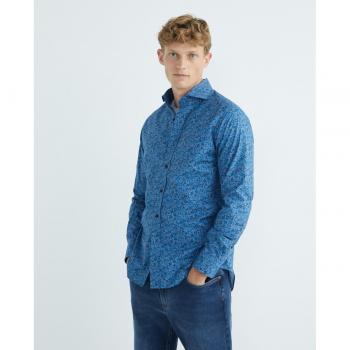 Camisa de hombre casual estampada manga larga Mirto