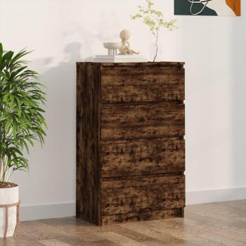 Aparador de madera contrachapada color roble ahumado 60x35x98,5 cm