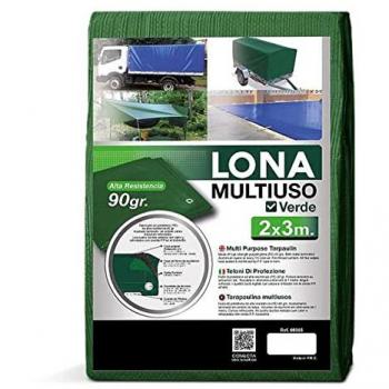 Lona Multiusos Impermeable Verde 2x3 m con Ojales de Aluminio