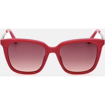 Guess 11593 Amber Lens Square Sunglasses for Women, Red, Size: ONE SIZE, 53 MM