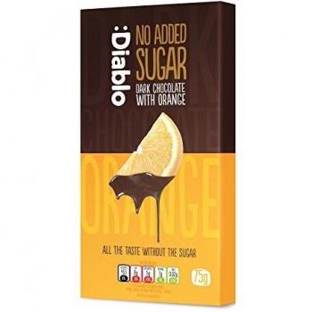 :Diablo Barra de Chocolate Negro con Naranja Sin Azúcares Añadidos 75g
