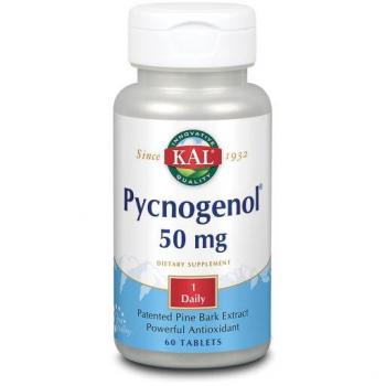 Kal Pycnogenol 50 mg 60 Tablets - Antioxidant Supplement for Vascular Health