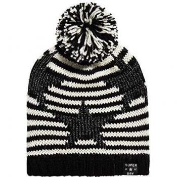 Superdry Star Lurex Beanie, Gorro de Punto para Mujer, Blanco