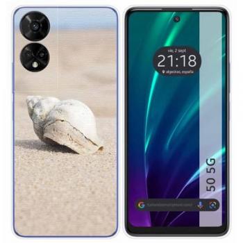 Funda de Silicona para TCL 50 5G con Diseño de Concha y Dibujos