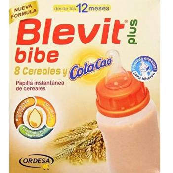 Blevit Plus Bibe 8 Cereales y ColaCao - Papilla de Cereales para Bebé fórmula especial para Biberón - Sabor Cola Cao - Desde los 12 meses - 600g