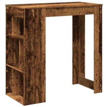 Mesa Bar y Estantes Madera Ingeniería Envejecida 102x50x103,5cm