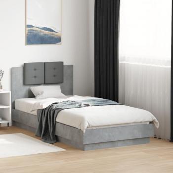 Cabecero gris de hormigón 90x190 cm de madera multicapa