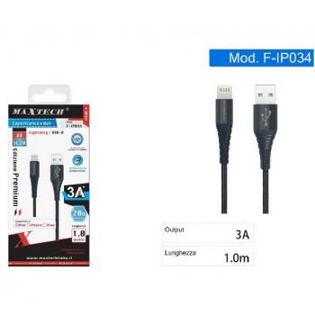 Cable Cargador Lightning USB 1M 3A para iPhone - Transferencia de Datos y Carga Rápida