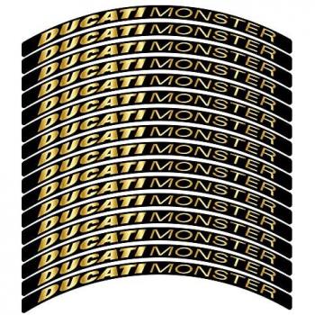 Kit de Pegatinas Compatibles con Llantas de Moto Ducati Monster Mod.2