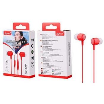 Auriculares con Cable AVANT Connect | Auriculares intrauditivos de Silicona | Auriculares Deportivo con microfono |Rojo