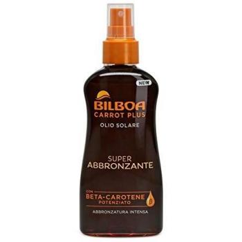 Zanahoria Plus Super Bronceador Aceite Solar Bilboa 200ml - Aceite solar para rostro y cuerpo sin factor de protección, formulación con extracto de zanahoria, 200 ml