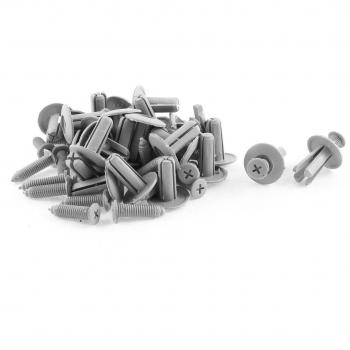 sourcing map 30Pcs Gris Cierre Clip de Parachoques Revestimiento 20mm Grapa 8mm Agujero