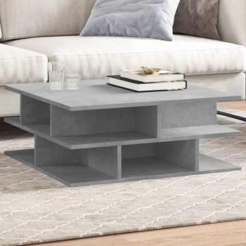 Mesa de Centro Multicapa Madera Hormigón Gris 70x70x29 cm