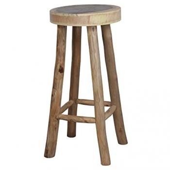 Taburete Alto de Madera Natural Estilo Rústico Drift