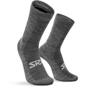 Calcetines de ciclismo unisex SRX Maloja con lana merino color gris