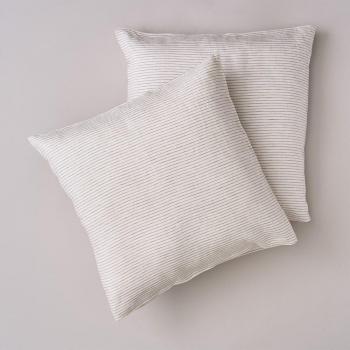 Bassols - Pack 2 fundas de cojines de lino percal Flax Gris