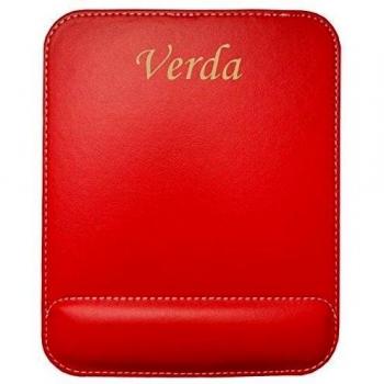 Almohadilla de cuero sintético de ratón personalizado con el texto: Verda